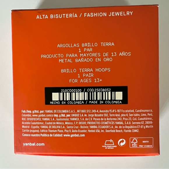 NIB Yanbal Hoop Earrings Argollas Brillo Terra - red enamel - Picture 12 of 12